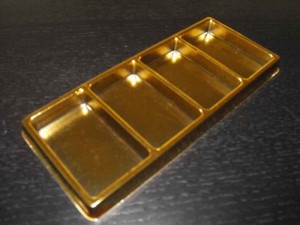 Gold 4 cell chocolate insert tray