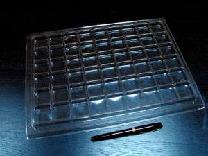 Clear plastic trays