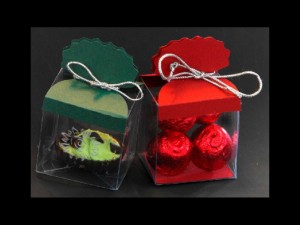 Clear plastic truffle and chocolate boxes