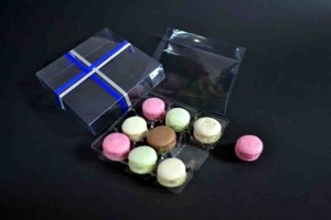 Clear macaron plastic packaging container